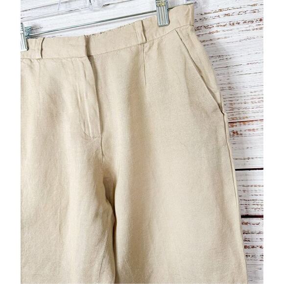 & Other Stories Paris Atelier Women's Linen Tapered Casual Pants Cream Size 6 - Picture 7 of 12